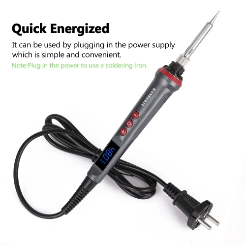 HANDSKIT 90W LED Digital Soldering Iron Set Adjustable Temperature Electric Soldering Iron 4 Wire Core Welding Tools with Automatic Sleep