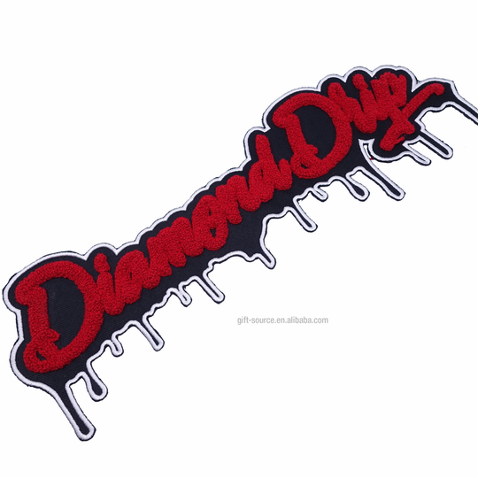 Wholesale custom iron on letter towel chenille patch for clothing