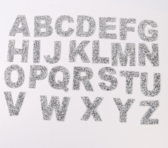 Ready Ship 5.3cm A-Z English Alphabet Number Bing diamante rhinestone Iron On Clear Crystal Rhinestone Letter Number Patches