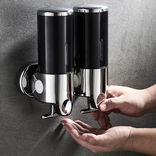 Hotel manual foam soap dispenser bathroom shower gel bottle press bathroom wall hanging shampoo shower gel box