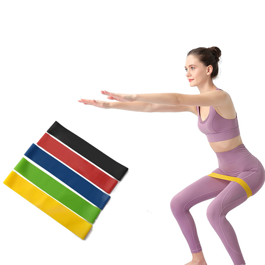 Yoga Weight Loss TPE Workout Exercise Logo Print Fitness Elastic Sport Loop Train Resistance Bands Set