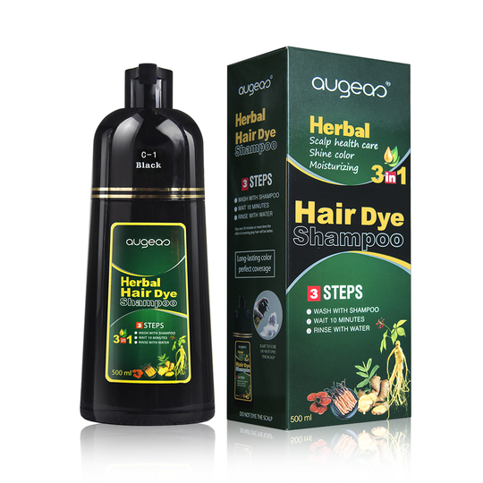 Easy fast 5 min Dye Natural Herbal Ammonia Free Permanent Ginseng Black Hair Color Dye Shampoo