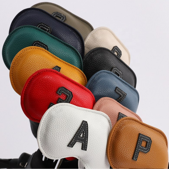 Golf Iron Head covers Drop Shipping 10pcs/set PU Leather Golf Club Iron Headcover Oil Edge Colorful Iron Covers