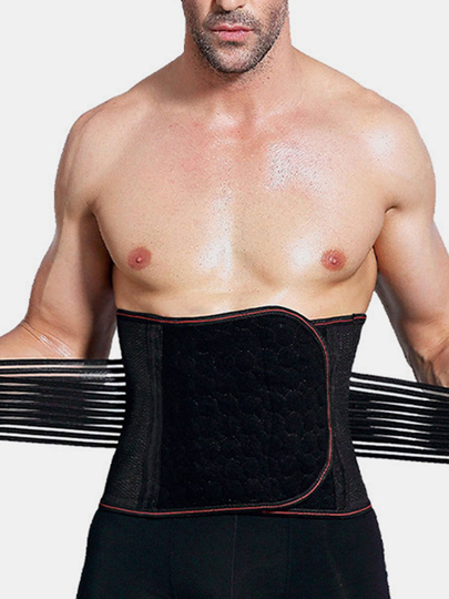 Men's Elastic Spandex Adjustable Waist Reduce Belly Body Sculpting Breathable Sport Waistband