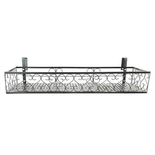 Iron Hang-ing Flower Railing Shelf Basket