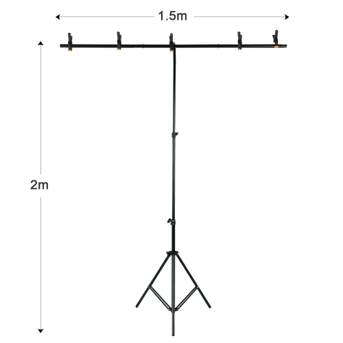 Andoer 5x7ft Solid Color Backdrop Photography Kit with 5x7ft T-Shaped Background Adjustable Stand 5 Spring Clamps