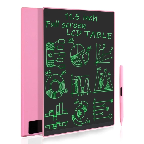 LCD Writing Tablet 11.5 Inch Monochrome Screen with 2 Stylus Drawing Writing Taking Notes Leaving Messages for Toddlers Boys Girls & Adults Pink