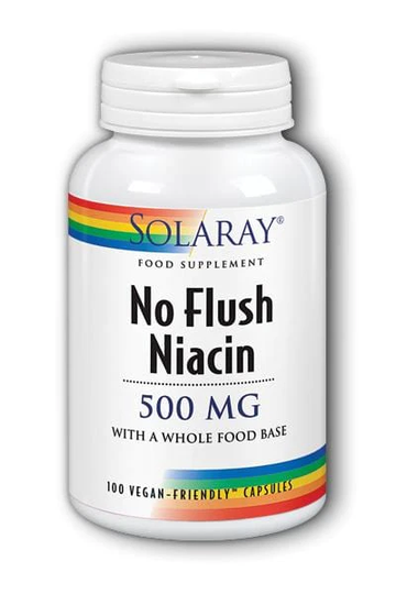 Solaray No Flush Niacin 500mg, 100 V Capsules
