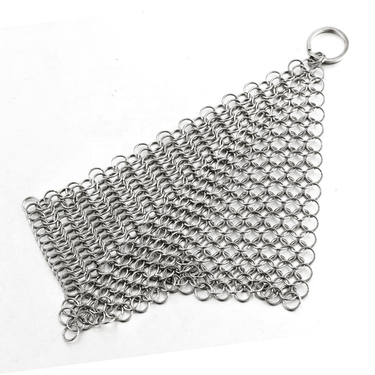 OUMI Wholesale Stainless Steel Chainmail Scrubber Cleaner Cast Iron Cookware Pans Metal Chain Scrubber