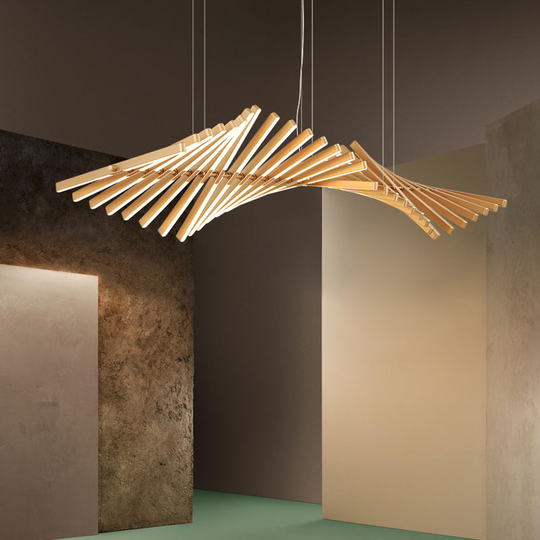 nordic creative modern piano fish bone iron acrylic indoor decorative sitting room office strip led chandelier