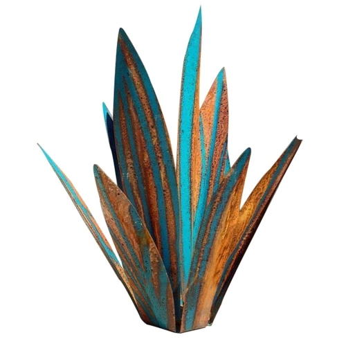 Cross-border new iron art agave plant ornaments blue 65 cm