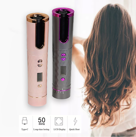Tiktok hot Pink customized automatic long hair curler rotating hair curling iron hair curler