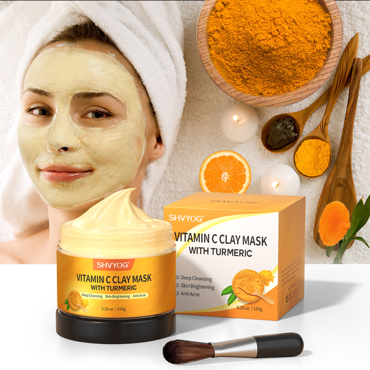 Private brand skin care natural organic kaolin vitamin C moisturizing ginger Turmeric Clay Mask