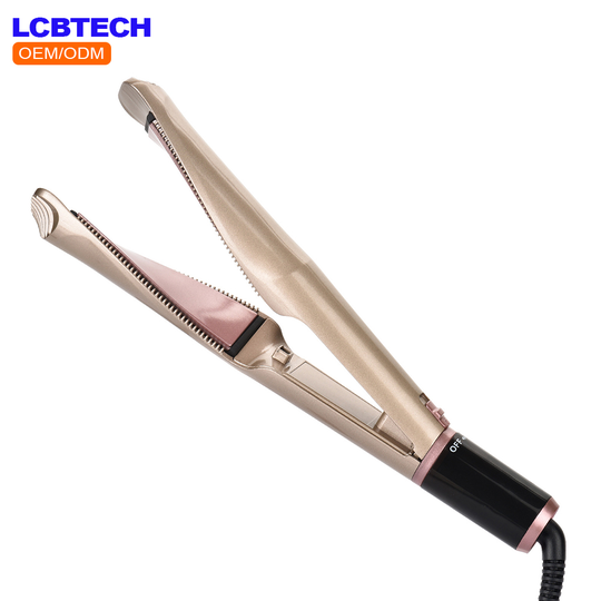 Multi-functional 2 in 1 Hair Straightener with LCD Display Twisted Flat Iron Rotating Electric Ceramic Curling Iron