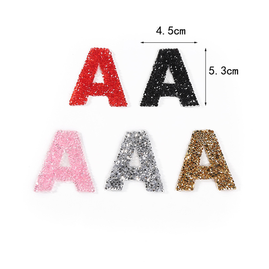 Letter Rhinestone Applique Iron On Letters Alphabet Patches Rhinestone Iron On Designer Patch