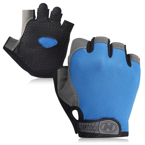 MTB Sport Bike Half Finger Cycling Gloves Anti-skid Bike Short Finger Gloves Weight Lifting Gloves Summer Outdoor Breathable Gloves Fitness Sport Gloves Wear-resistant Women and Men Riding Equipment