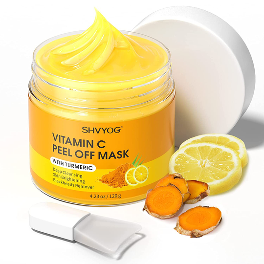 Diy Spa Turmeric Hyaluronic Acid Hydro Collagen Vitamin C Peel off Jelly Facial Rubber Face Mask for Blackheads Large Pores Oil