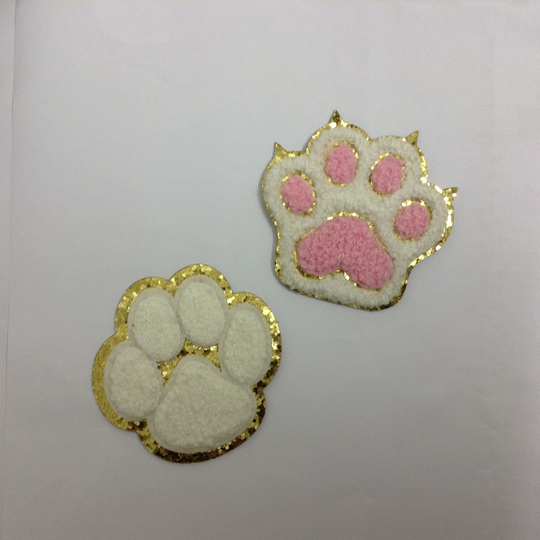 Cat Dog Claw Diy Golden Edge Cartoon Cute Anime Patches Designer Iron On Patches
