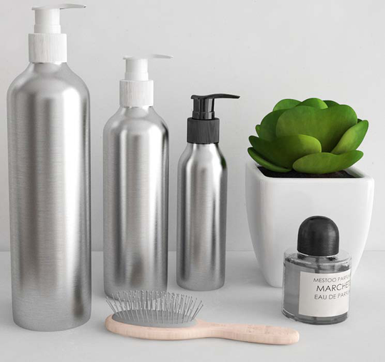 Customized dispenser Personal care aluminum shampoo lotion bottles with pump