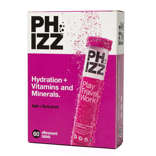 Phizz Apple & Blackcurrant Hydration & Multivitamin Effervescent Multi-pack, 60 Tablets