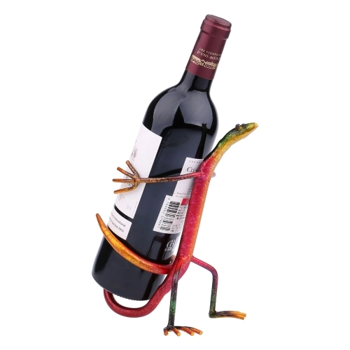 Tooarts Gecko wine rack Wine shelf Metal sculpture Practical sculpture Home decoration Interior decoration Crafts