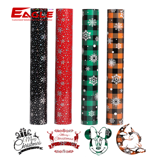 Eagle New Product T-shirt Christmas Pattern Htv Roll Heat Transfer Vinyl Roll Transfer Film for Iron On Clothes