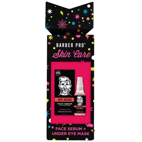 BARBER PRO Skincare Cracker Face Serum and Under Eye Mask Set (Worth £10.90)