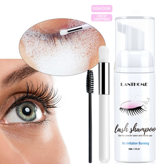 OEM Private Label Organic Concentrate Lash Extension Aftercare Shampoo Cleanser Brush Kits Eyelash Shampoo