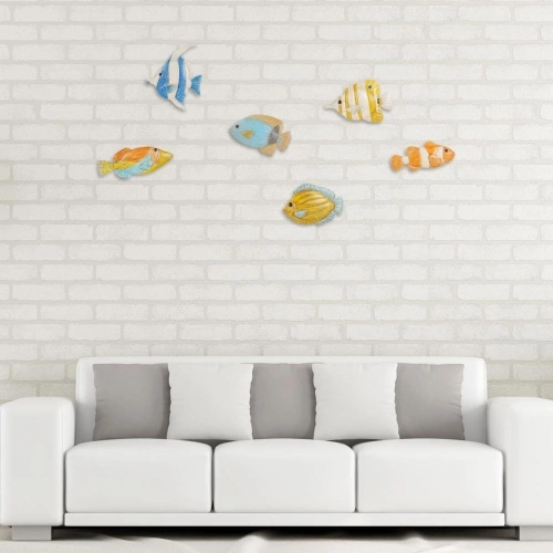 Fish Wall Hanging 6 Iron Wall Decor Creative Ornament Craft Wall Setting Wall Hanging Marine Life