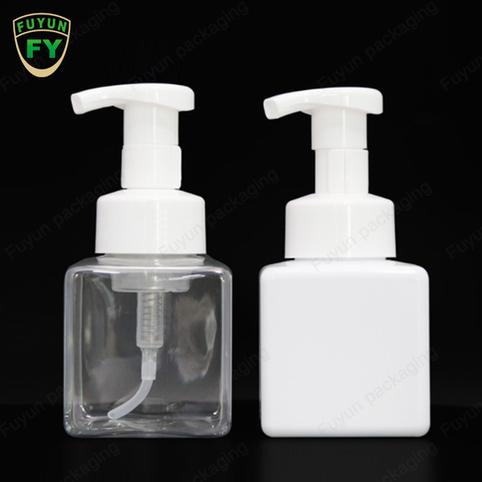 Fuyun Skincare Packaging 250/500ml Square Empty Cleansing Mousse Shampoo Foam Soap Dispenser Pump Bottle