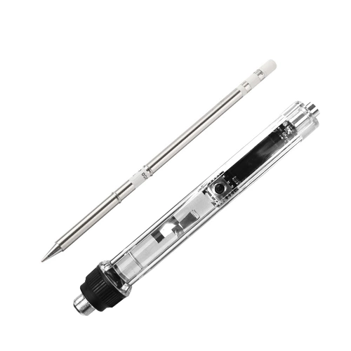 QUICKO 150~450°C 72W Handheld Portable Temperature Adjustable Mini Electric Soldering Iron With OLED Digital Display Transparent Cover
