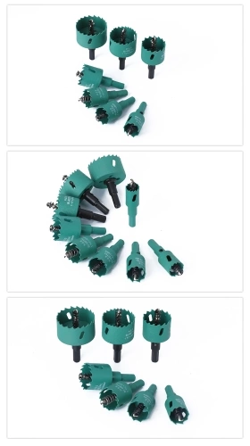 9 PCS Bi-metal Hole Saw Drill Bit Set 19mm-51mm High Speed Steel Multifunction Hole Drilling Drill Bits with Hex Shank for Wood Plastic Plasterboard Aluminum Iron Metal Sheet