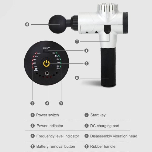 Mini Size Lightweight Compact Household Muscle Fascia Massager Cordless High Frequency Percussion Massage Device