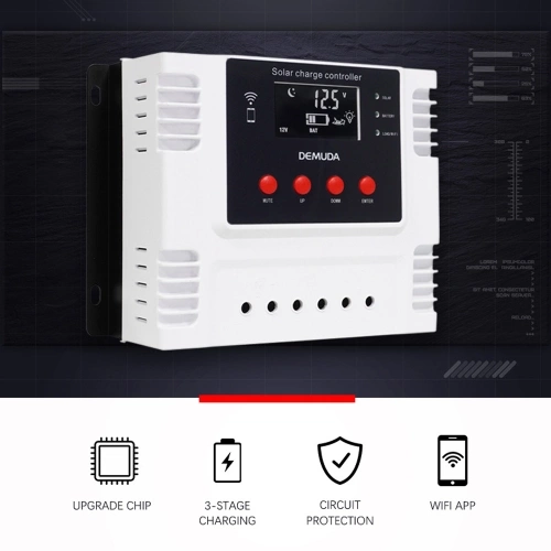 MPPT Intelligent Solar Charges Controller Mobilephone App Control Real-time Data Monitoring Device 20A