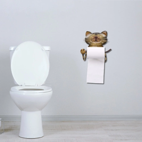 Cat Paper Towel Holder Vintage Cast Iron Dog Toilet Paper Holder Stand Towel Holder Standing for Bathroom