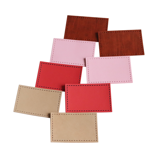 Wholesale Custom Brand Name Embossed Genuine Leather Labels Iron on Heat Press Patches for Jeans