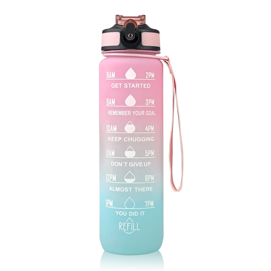 1L Sports Water Bottle Straw Cup Tritain Leak-Proof BPA Free Frosted Cup For Outdoor Sports Drinking Bottle