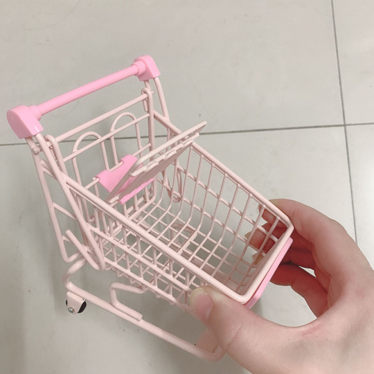 Supermarket trolley mini iron shopping cart storage basket