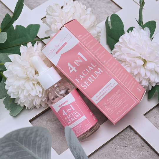 Private Label Skin Care 4 in 1 Face Serum 30% Vitamin C with HA Niacinamide VE Serum Anti Aging Hydrating Whitening Skin Serum