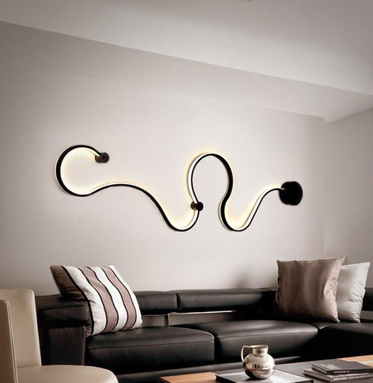 Led Post Modern Mount Home Hallway Iron Tv Background Modern Wall Led Lamp Wall Mount