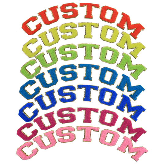 Wholesale custom patch embroidery letter DIY iron on hoodie Rainbow color chenille patches