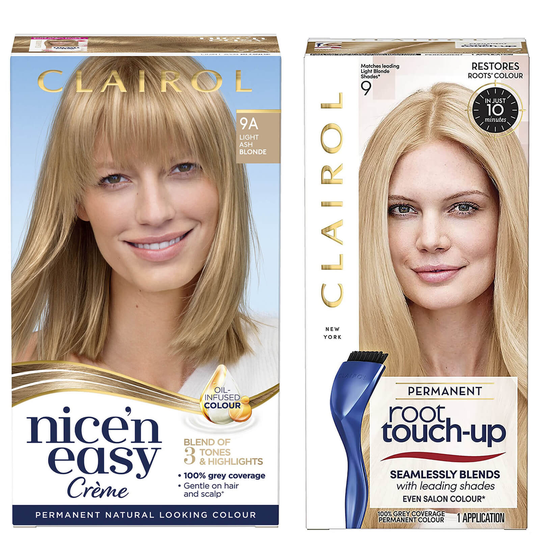 Clairol Nice' n Easy Permanent Hair Dye and Root Touch up Duo (Various Shades) - 9A Light Ash Blonde/9 Light Blonde