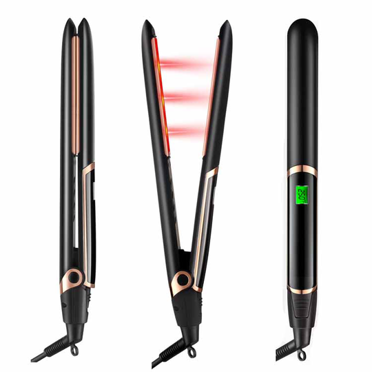 Salon Ceramic Tourmaline Infrared Hair Straightener Max Mini Gold Hair Straightener Professional Flat Iron