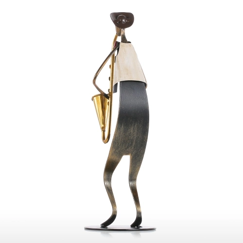 Cowboy Band / Trumpet Music Trumpet Playing Metal Iron Sculpture Handmade Baking Paint Technology