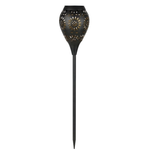 Solar Outdoor Light Portable Hollow Iron Pin Lamp for Garden Patio Yard Pathway Decoration