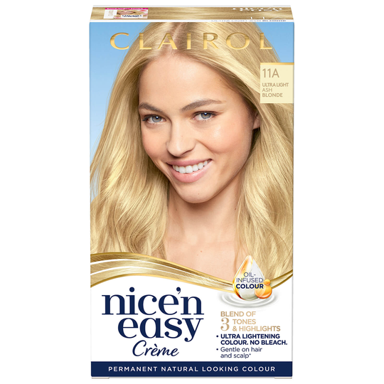 Clairol Nice' n Easy Crème Natural Looking Oil Infused Permanent Hair Dye 177ml (Various Shades) - 11A Ultra Light Ash Blonde