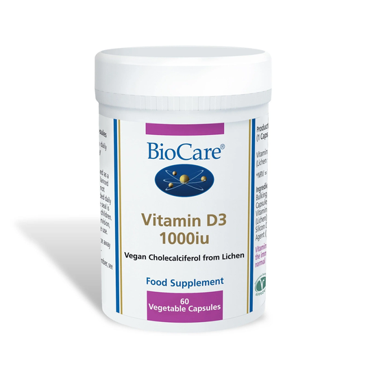 Biocare Vitamin D3- 1000IU, 60 VCapsules