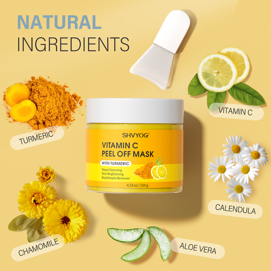 Oem 100% organic vitamin C turmeric facial mask natural acne removing whitening turmeric peel facial mask
