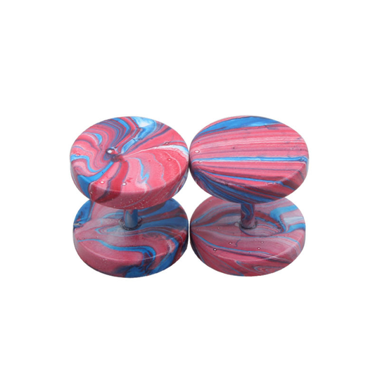NUORO Stainless Steel Men Ear Piercing Plugs Tunnel Screw Design Fake Gauges Earrings Flat Back Dumbbell Stud Earring