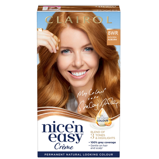 Clairol Nice' n Easy Crème Natural Looking Oil Infused Permanent Hair Dye 177ml (Various Shades) - 8WR Golden Auburn